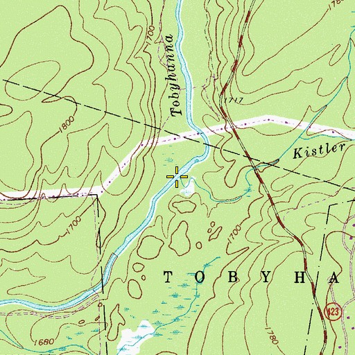 Topographic Map of Kistler Run, PA
