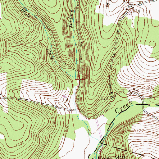 Topographic Map of Kline Hollow Run, PA