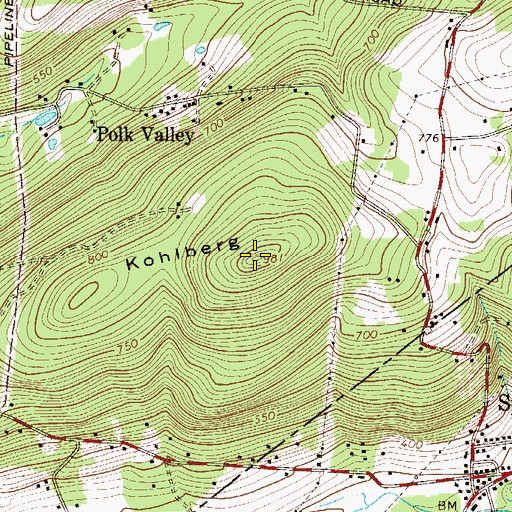 Topographic Map of Kohlberg, PA
