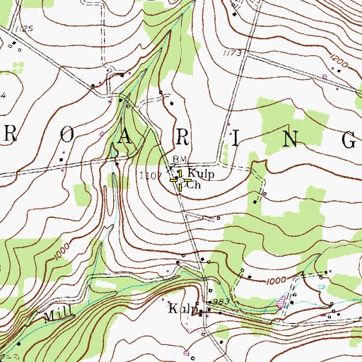 Topographic Map of Kulp Church, PA