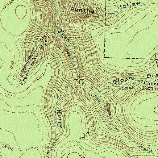Topographic Map of Kyler Fork, PA