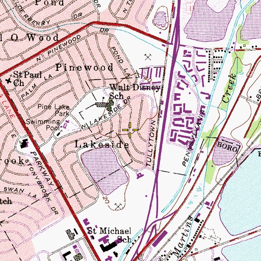 Topographic Map of Lakeside, PA