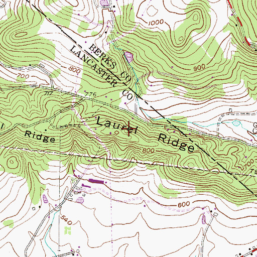 Topographic Map of Laurel Ridge, PA