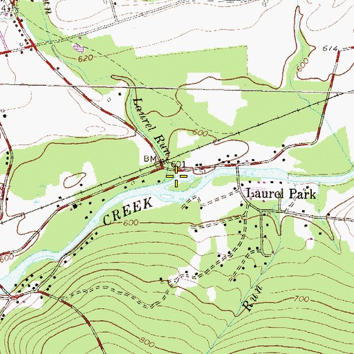 Topographic Map of Laurel Run, PA