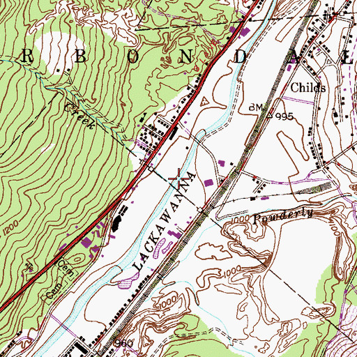 Topographic Map of Lees Creek, PA
