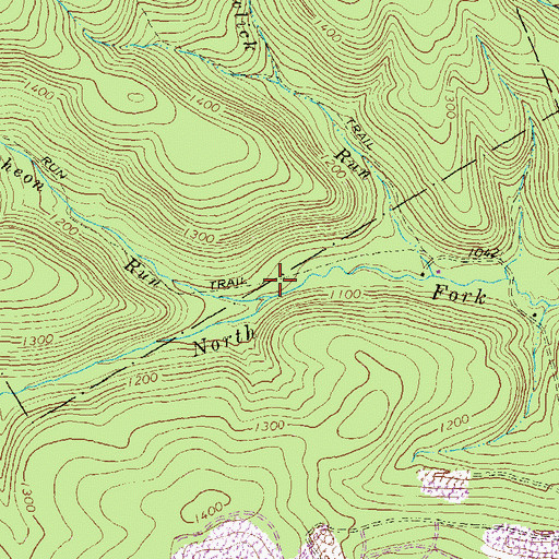 Topographic Map of Left Branch Puncheon Run, PA