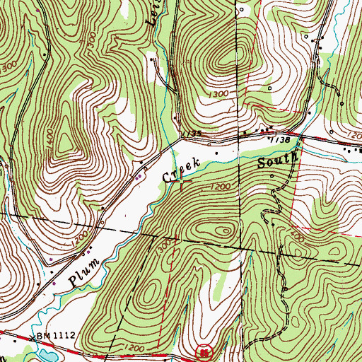 Topographic Map of Leisure Run, PA