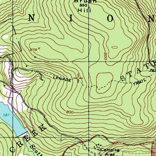 Topographic Map of Lenade Trail, PA