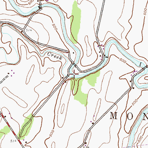 Topographic Map of Licking Creek, PA