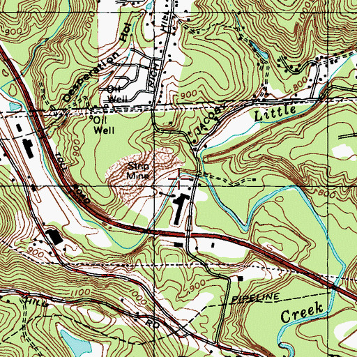 Topographic Map of Little Deer Creek, PA