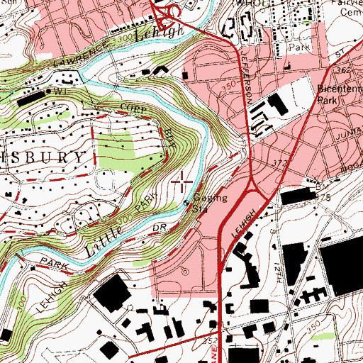 Topographic Map of Little Lehigh Park, PA