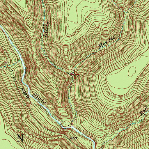 Topographic Map of Little Morris Run, PA