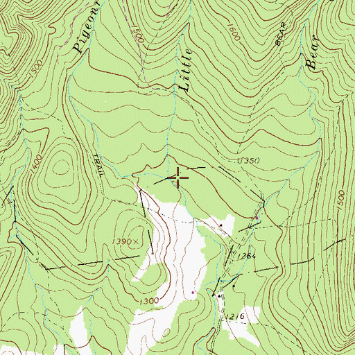 Topographic Map of Little Pigeonroost Run, PA