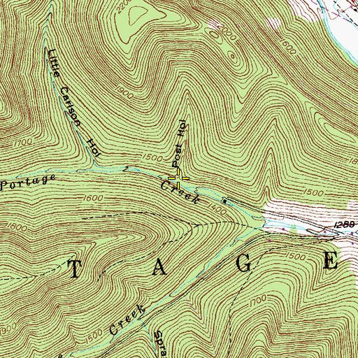 Topographic Map of Little Portage Creek, PA
