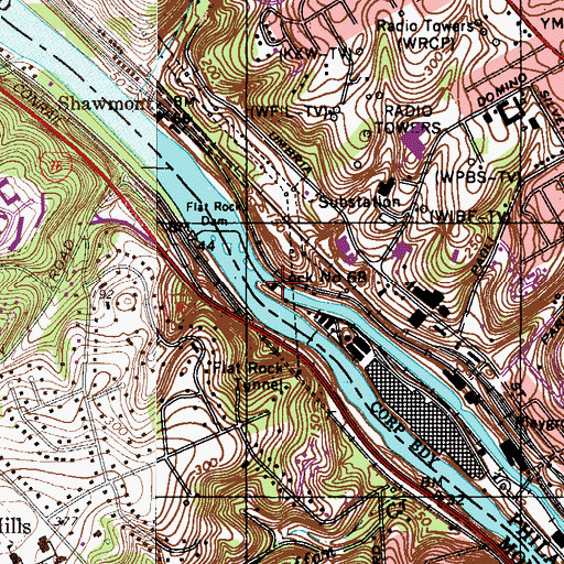 Topographic Map of Lock Number Sixty-Eight, PA
