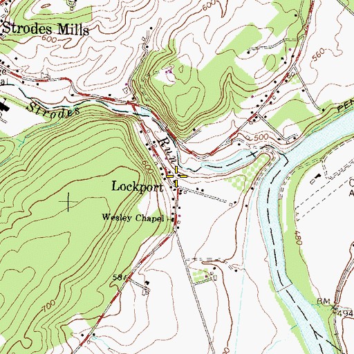 Topographic Map of Lockport, PA