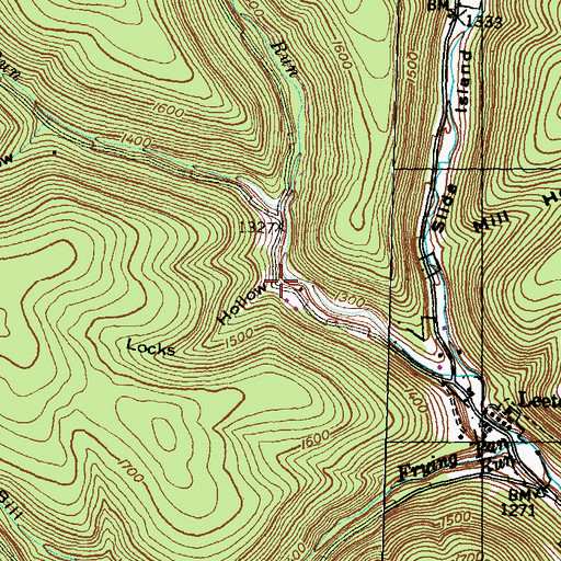 Topographic Map of Locks Hollow, PA