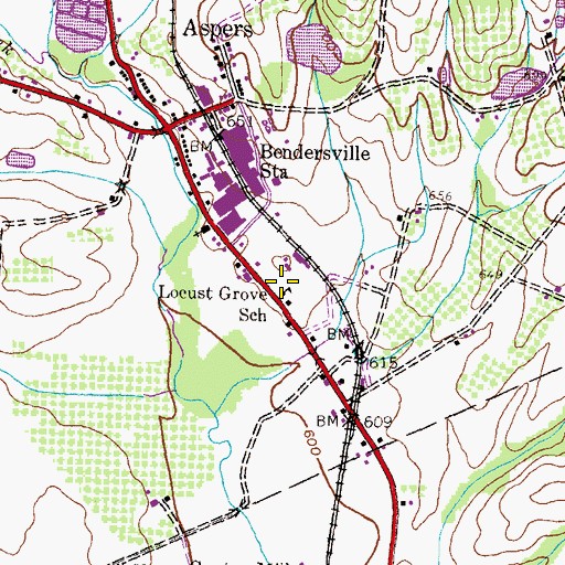 Topographic Map of Locust Grove School, PA