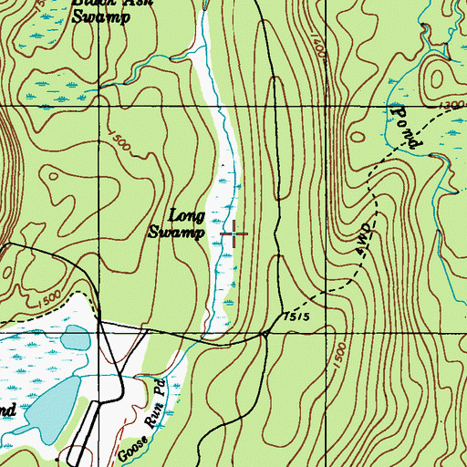 Topographic Map of Long Swamp, PA