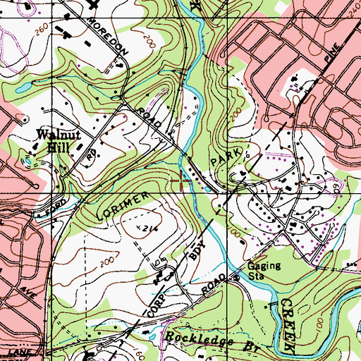 Topographic Map of Lorimer Park, PA