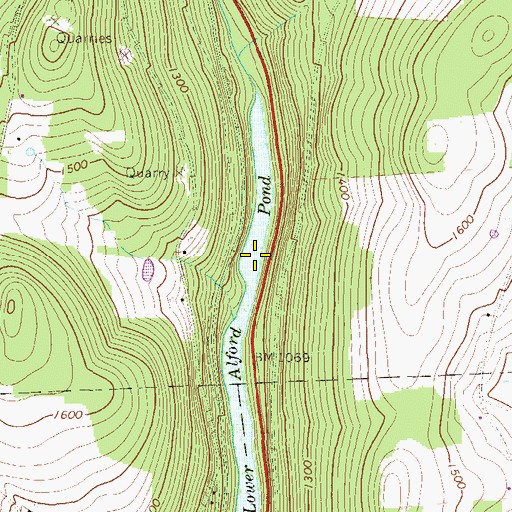 Topographic Map of Lower Alford Pond, PA