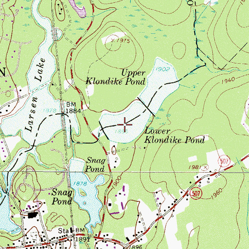 Topographic Map of Lower Klondike Pond, PA