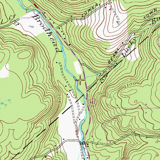 Topographic Map of Lucky Run, PA