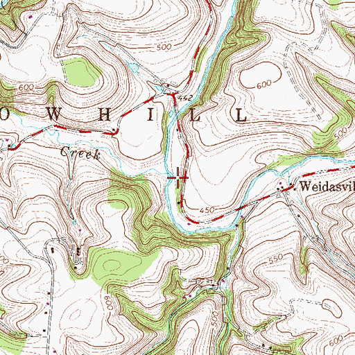 Topographic Map of Lyon Creek, PA