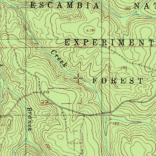 Topographic Map of Escambia National Experimental Forest, AL