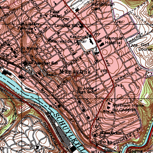Topographic Map of Manayunk, PA