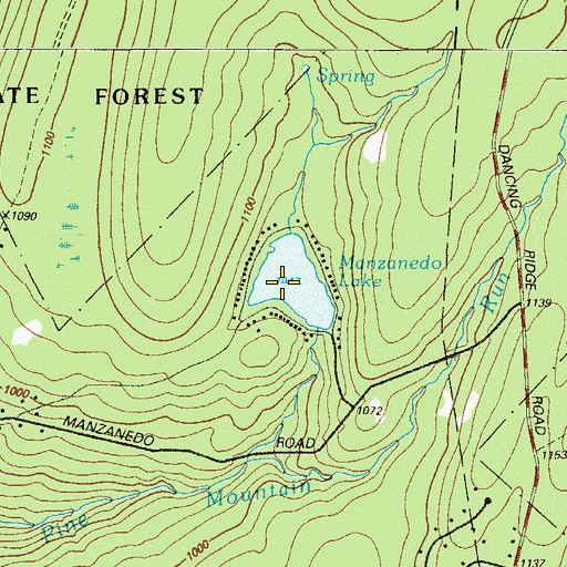 Topographic Map of Manzanedo Lake, PA
