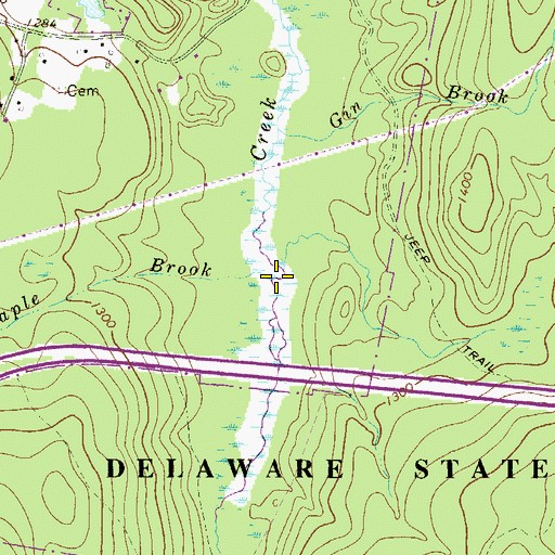 Topographic Map of Maple Brook, PA