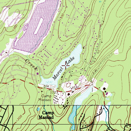 Topographic Map of Marcel Lake, PA