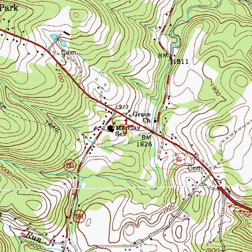 Topographic Map of Marclay School, PA