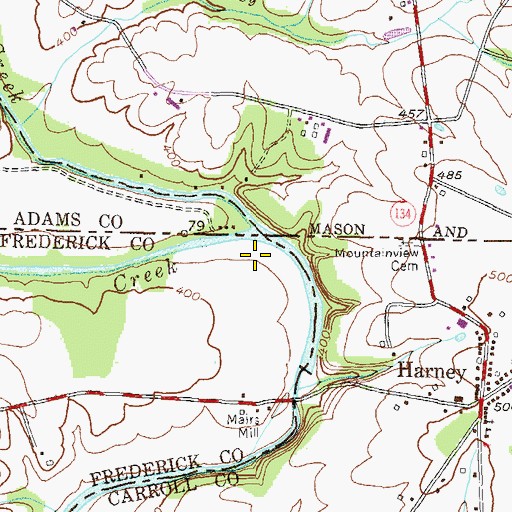 Topographic Map of Marsh Creek, PA