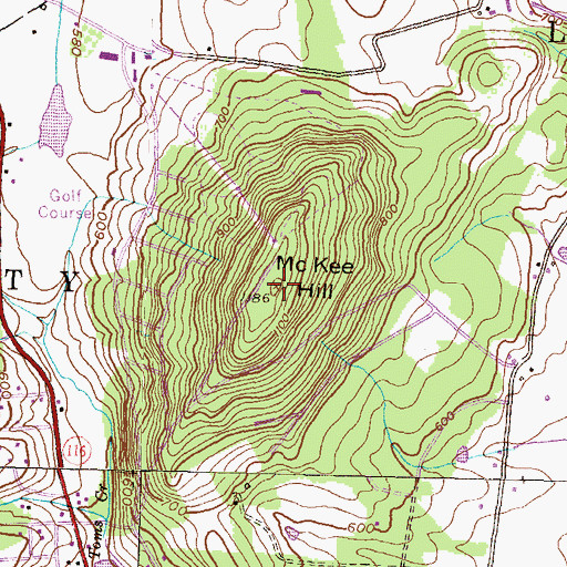 Topographic Map of Mc Kee Hill, PA