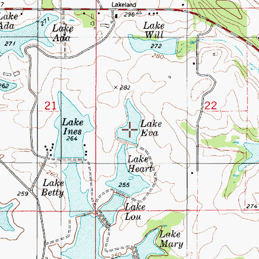Topographic Map of Lake Eva, AL