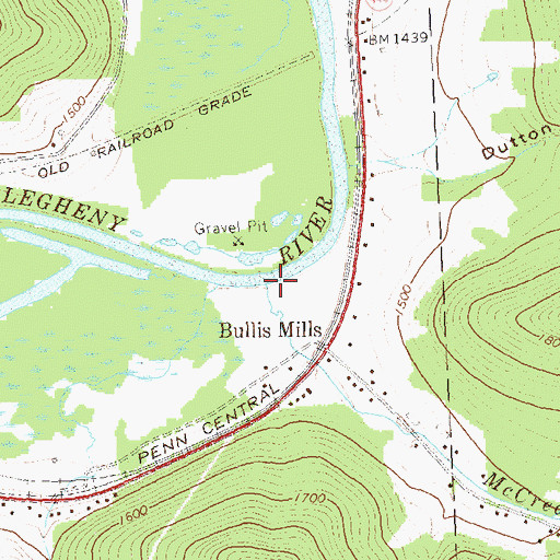 Topographic Map of McCrea Run, PA