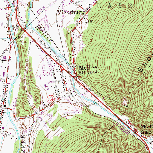 Topographic Map of McKee, PA