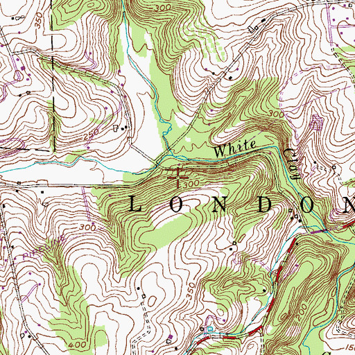 Topographic Map of Middle Branch White Clay Creek, PA