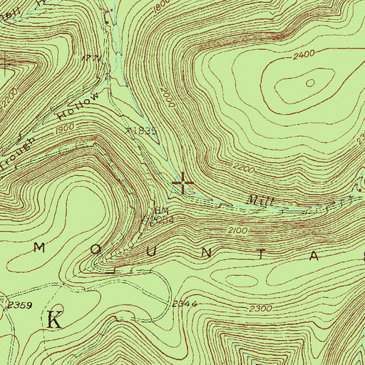 Topographic Map of Mill Run, PA