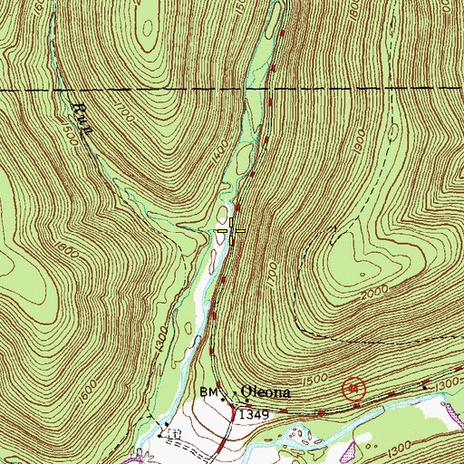 Topographic Map of Miller Run, PA