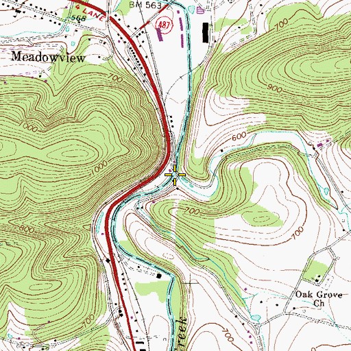 Topographic Map of Millers Run, PA