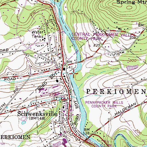 Topographic Map of Mine Run, PA