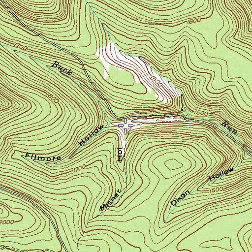 Topographic Map of Misner Hollow, PA