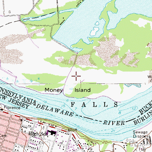 Topographic Map of Money Island, PA