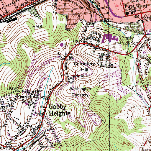 Topographic Map of Mosque Church, PA