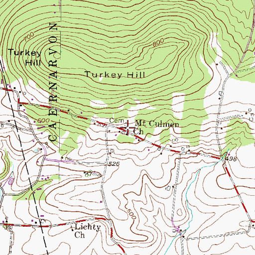 Topographic Map of Mount Culmen Church, PA