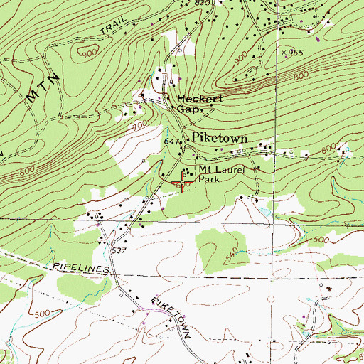 Topographic Map of Mount Laurel Park, PA