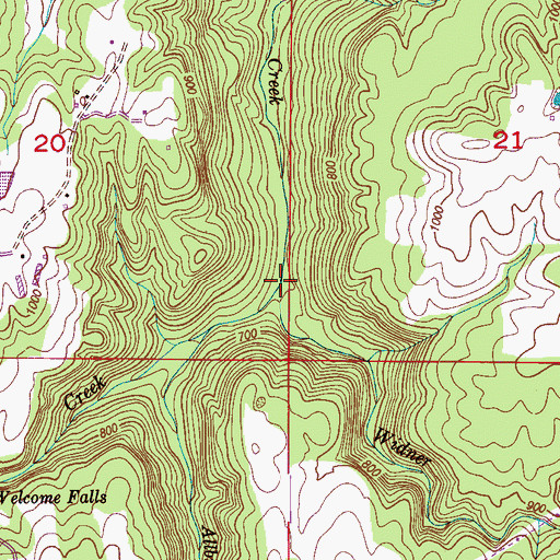 Topographic Map of Fall Creek, AL